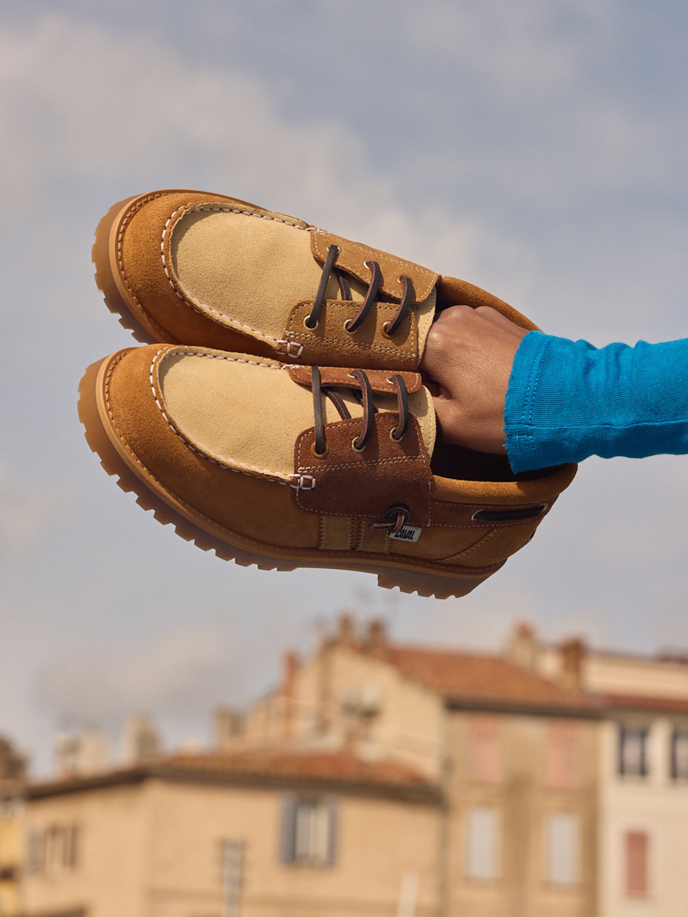 Caval - Mocassins em castanho: lateral