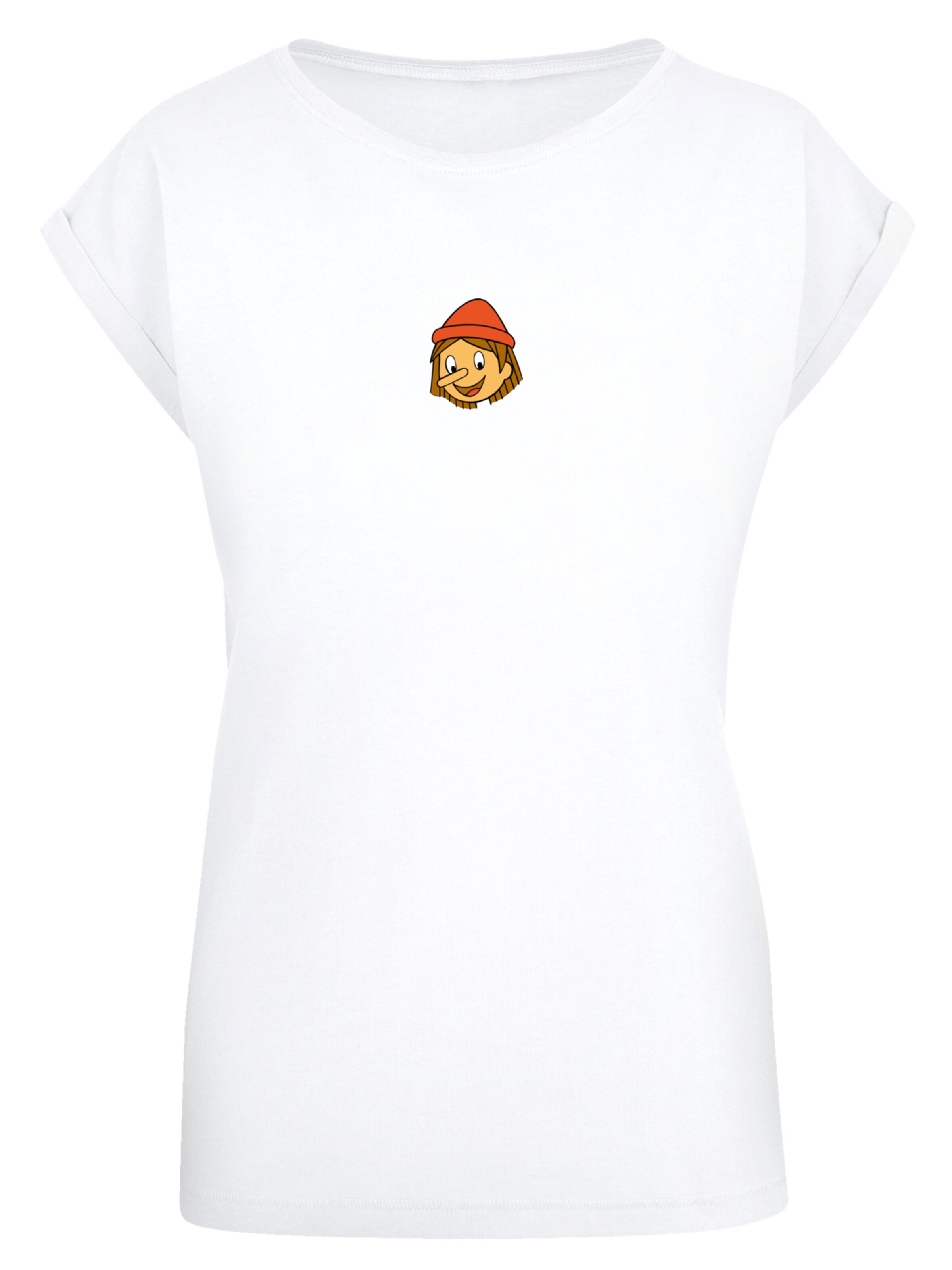 F4NT4STIC Shirt 'Pinocchio No Strings Attached' in Wit: voorkant