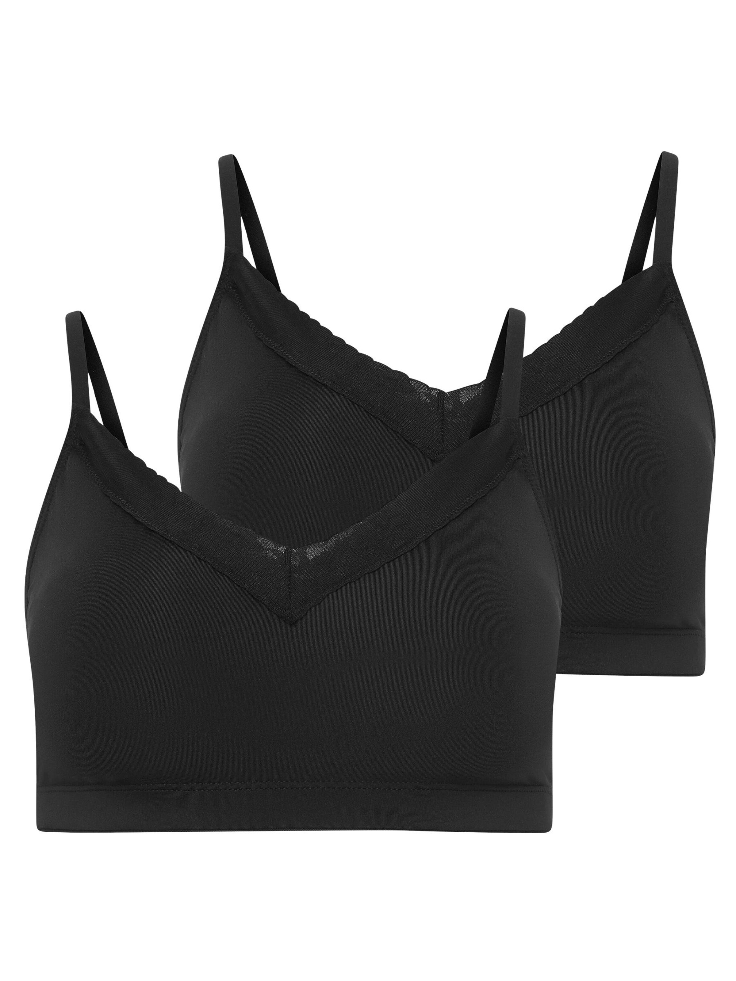 JOCKEY Sport-BH 'Parisienne Soft Stretch Lace Microfiber Bralette - 2 Pack'‌‌‌‌‌‌‌‌ in XXL in schwarz, Produktansicht