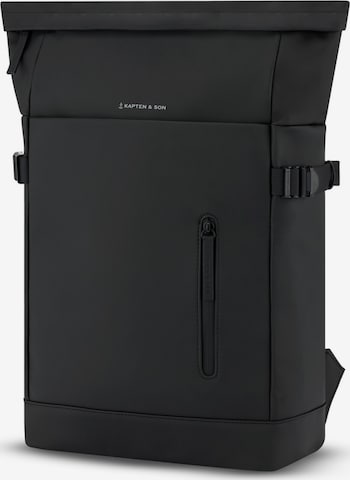 Kapten & Son Rucksack 'Helsinki' in Schwarz: Vorderseite