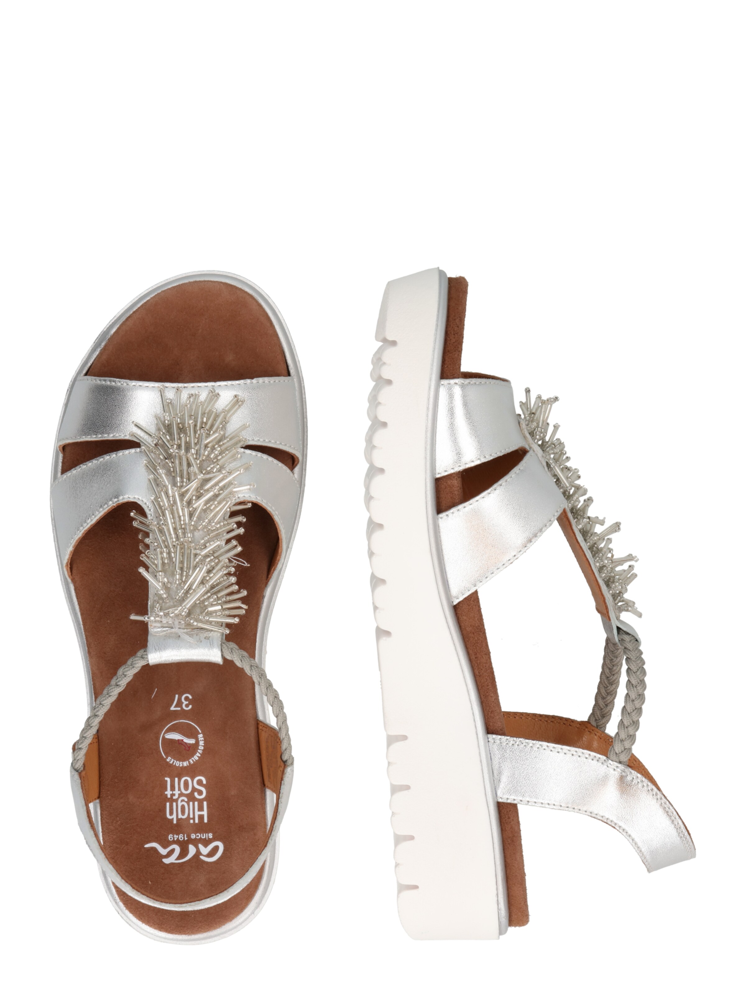 Sandales à lanières 'Bilbao' ARA en argent