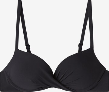 CALZEDONIA T-shirt Bikini Top in Black: front