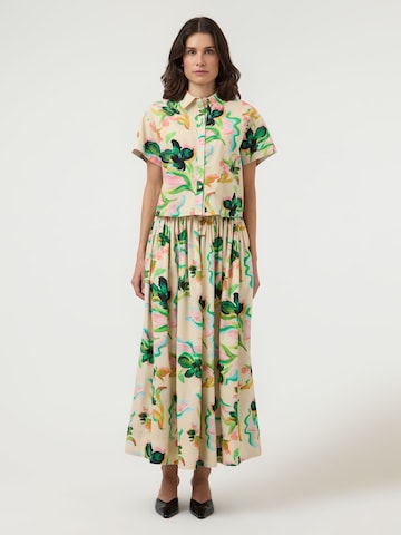 YAS Rok in Beige: voorkant