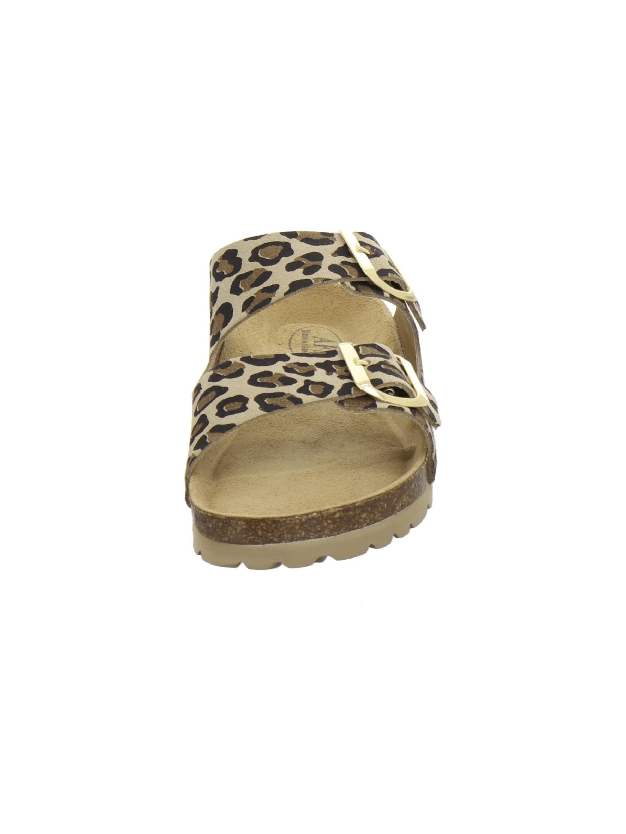 Mule 'Pantoletten Damen Zweischnaller leo-beige' AFS-Schuhe en beige
