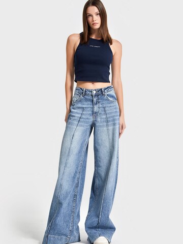 IT'S BASIC Wide leg Jeans 'Palazzo High Rise Jeans' in Blauw
