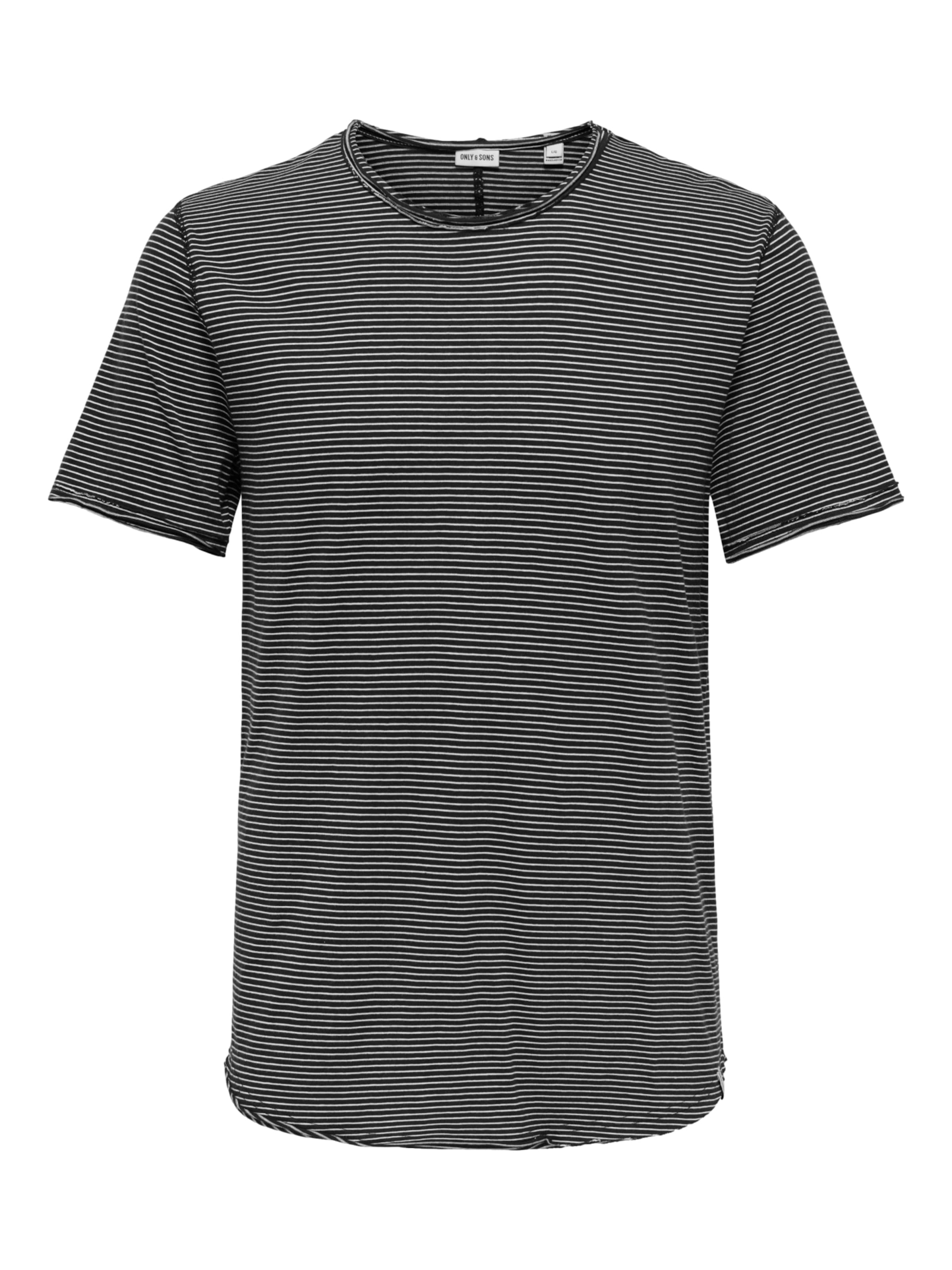 Only & Sons Shirt 'Benne' in de kleur Zwart / Wit, Productweergave