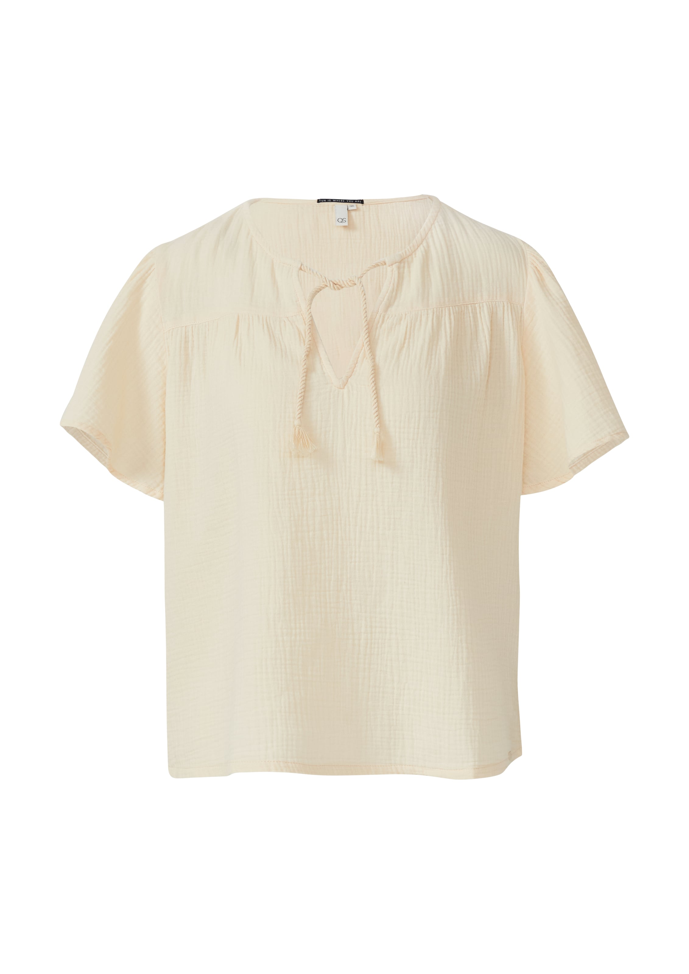QS Blouse in Beige: voorkant
