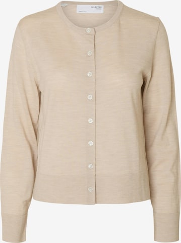 Cardigan 'SLFTHEA' SELECTED en beige : devant
