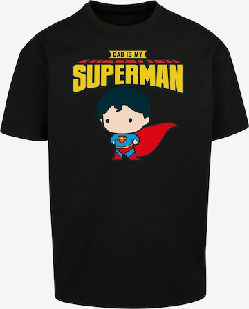 F4NT4STIC T-Shirt 'Superman My Dad Is My Hero' in Schwarz: Vorderseite