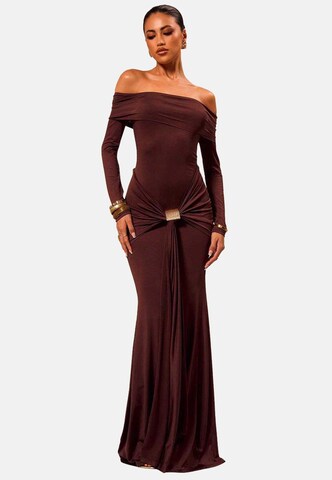 Moda Minx Avondjurk 'Samantha' in Bruin: voorkant