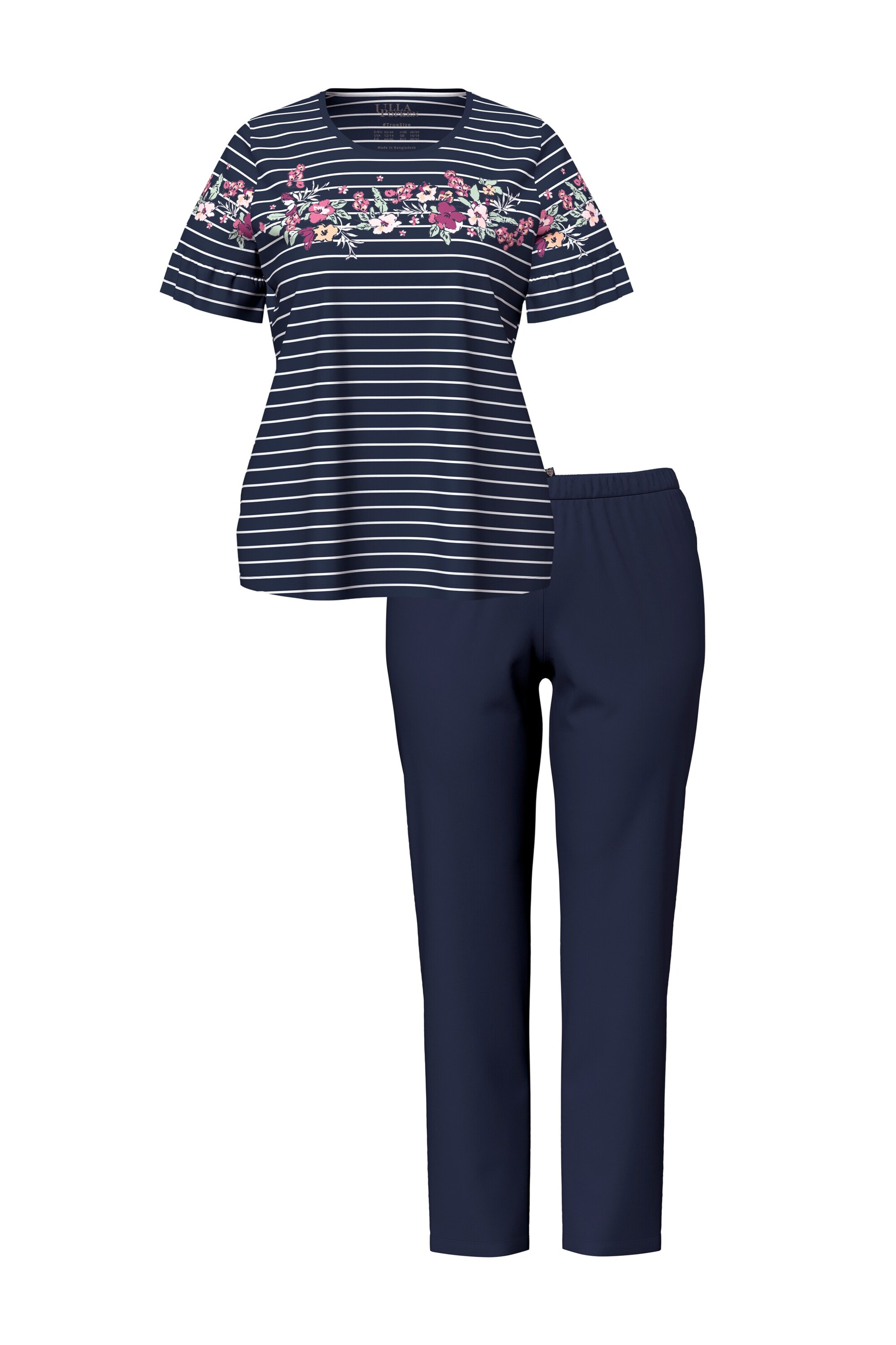 Ulla Popken Pyjama in Blauw: voorkant
