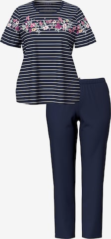 Ulla Popken Pyjama in Blauw: voorkant