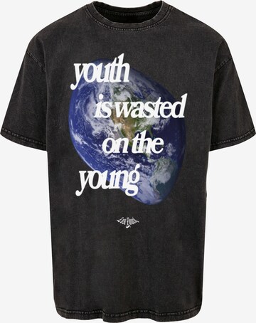 Lost Youth Shirt 'WORLD V.1' in Zwart: voorkant