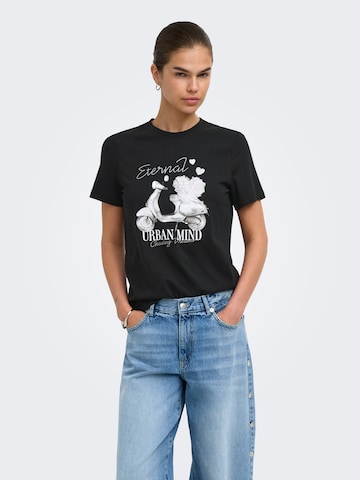 T-shirt 'ONLPAULA' ONLY en noir : devant