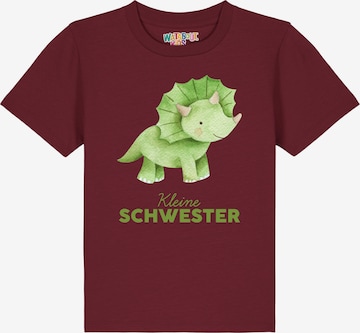 watabout.kids Shirt 'Dinosaurier 01 Kleine Schwester' in Red: front