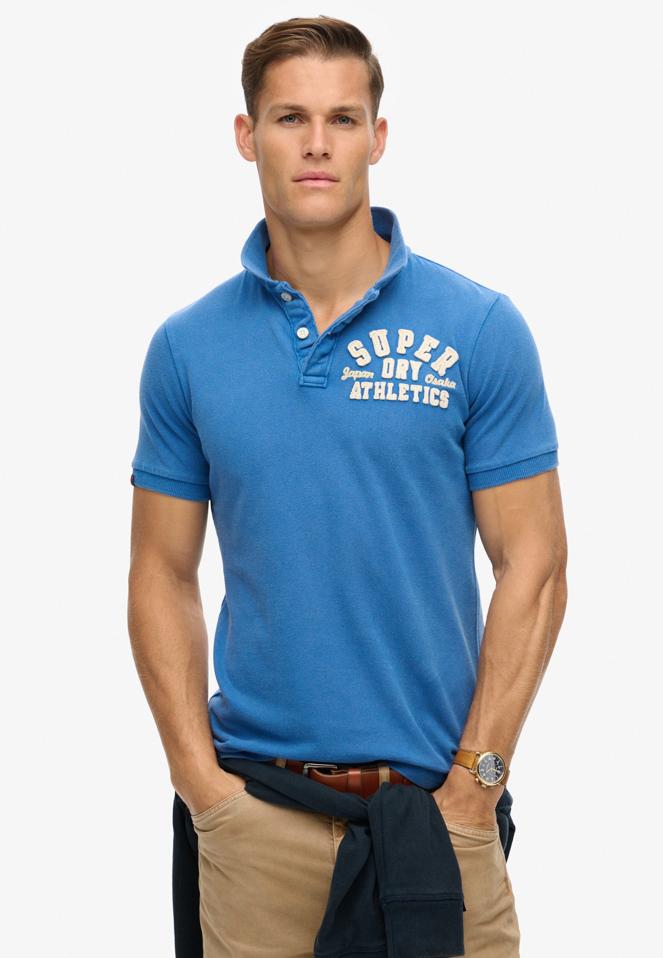 T-Shirt 'Vintage Athletic' Superdry en bleu