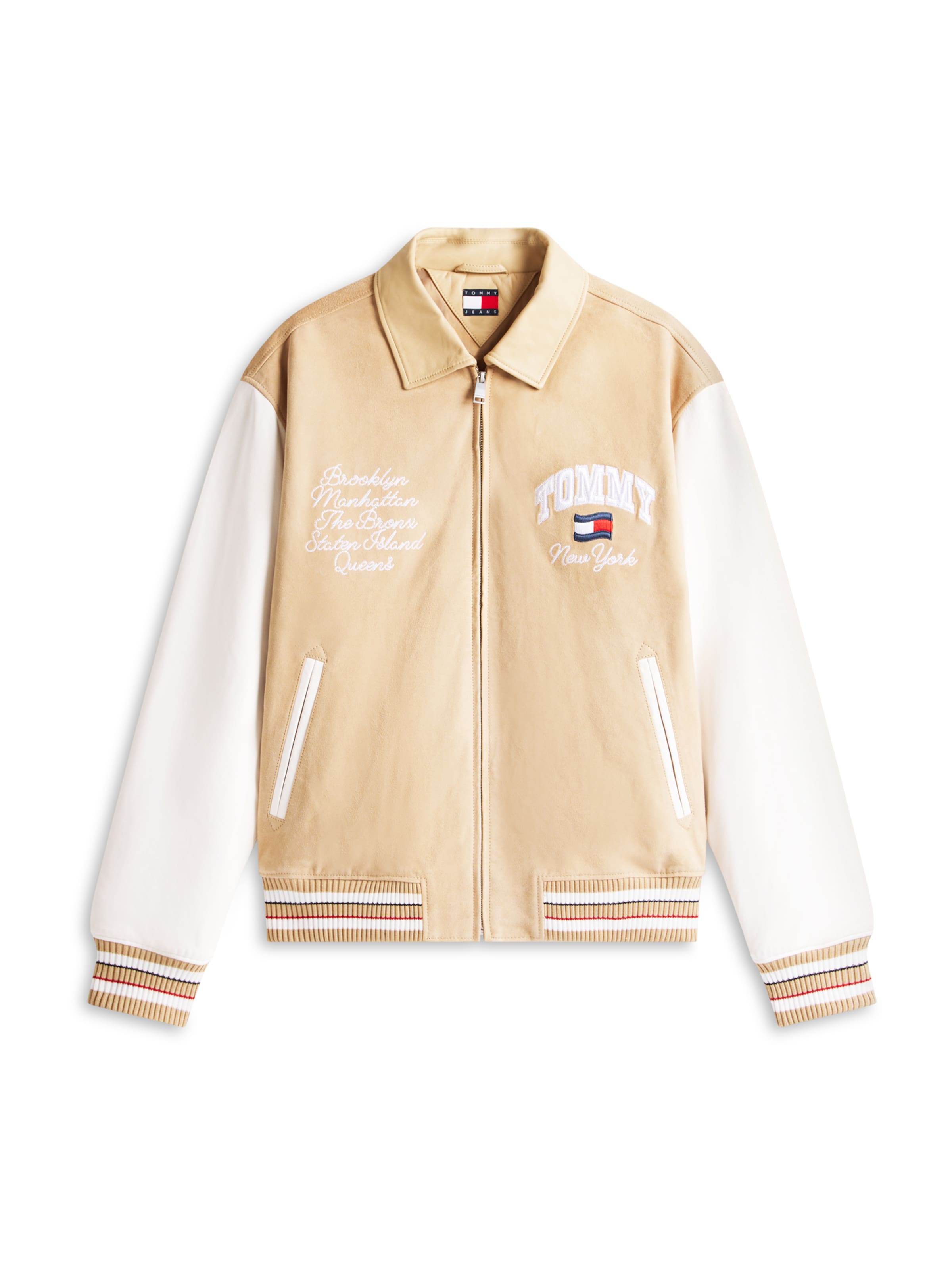 Tommy JeansPrijelazna jakna - bež boja: prednji dio
