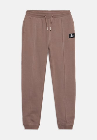 Calvin Klein Jeans Zúžený Kalhoty – hnědá: přední strana