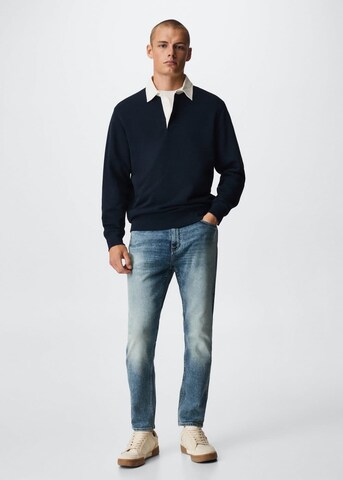 MANGO MAN Tapered Jeans 'Tom' in Blue