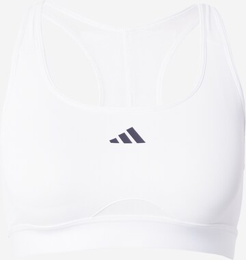 ADIDAS PERFORMANCE Bustier Sport bh 'Powerreact Training Medium-support' in Wit: voorkant