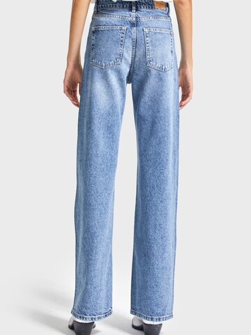 IT'S BASIC Regular Jeans 'EMMA Rhinestone Straight High Rise Jeans' in Blauw