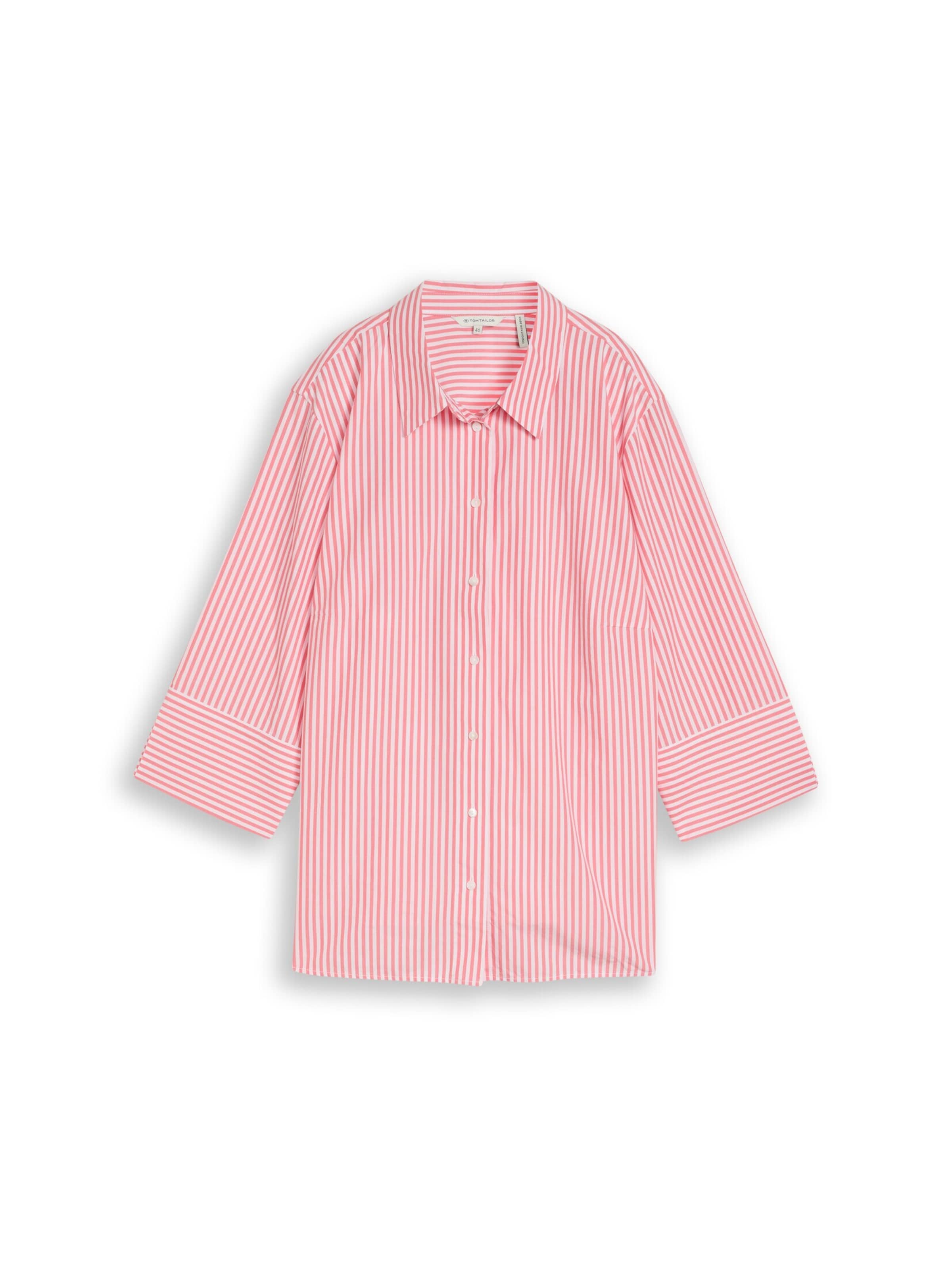 Tom Tailor Women + Blouse in Raspberry / White, Item view