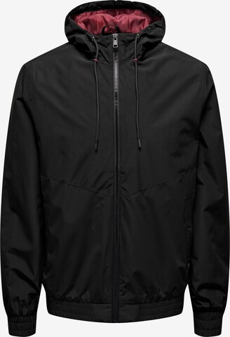 Only & Sons Between-Season Jacket 'Ward Life' in Black: front