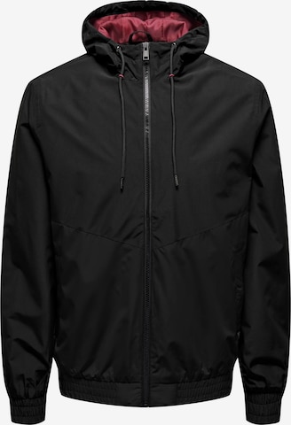 Only & Sons Between-Season Jacket 'Ward Life' in Black: front