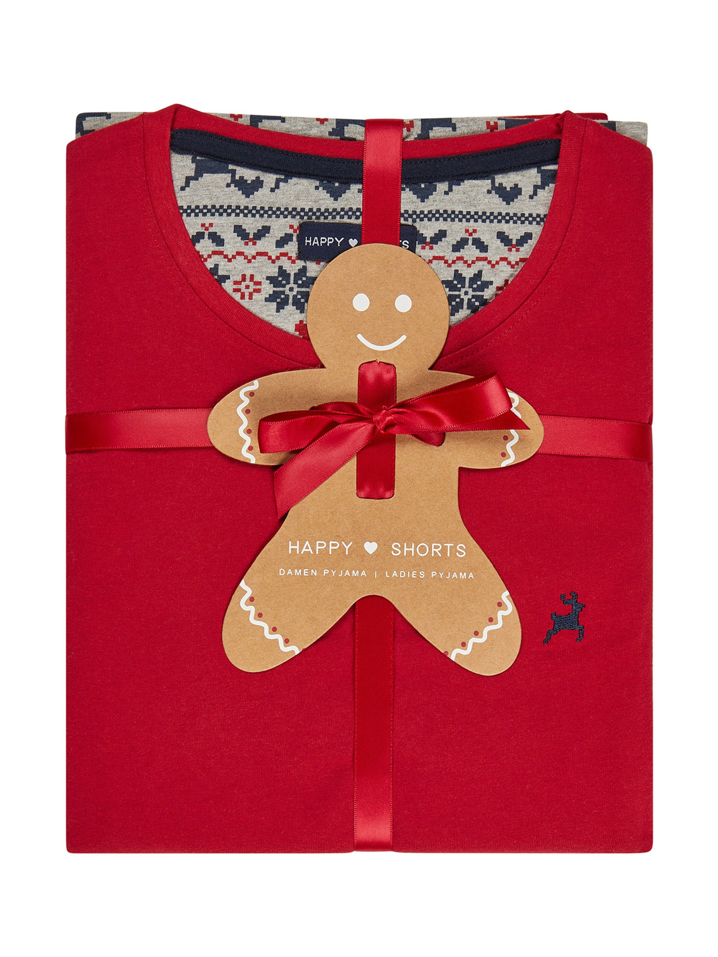 Pyjama ' XMAS ' Happy Shorts en rouge