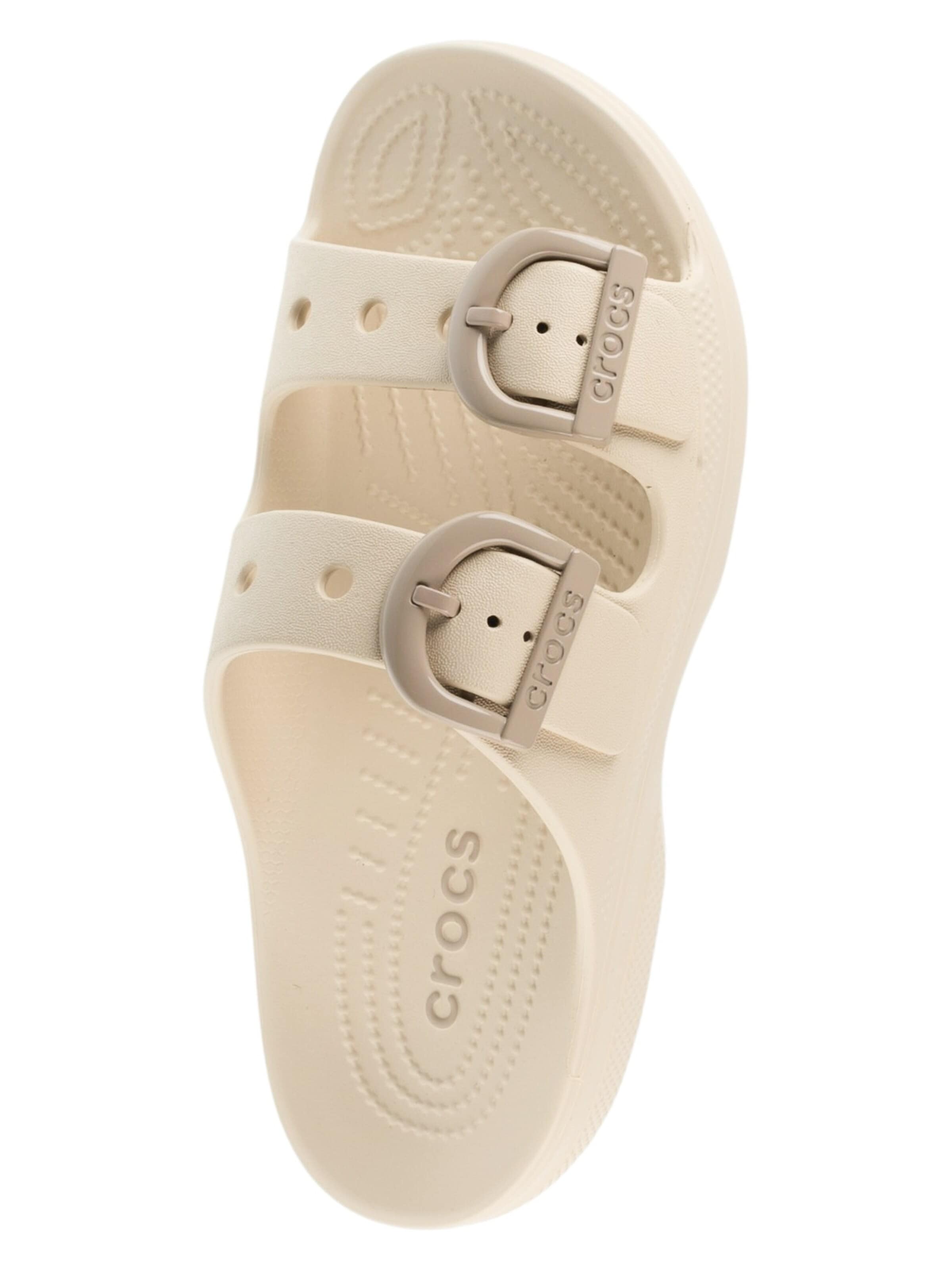 Crocs Strand-/badschoen 'Crocs Saturday Enamel Buckle Sandal W' in Beige