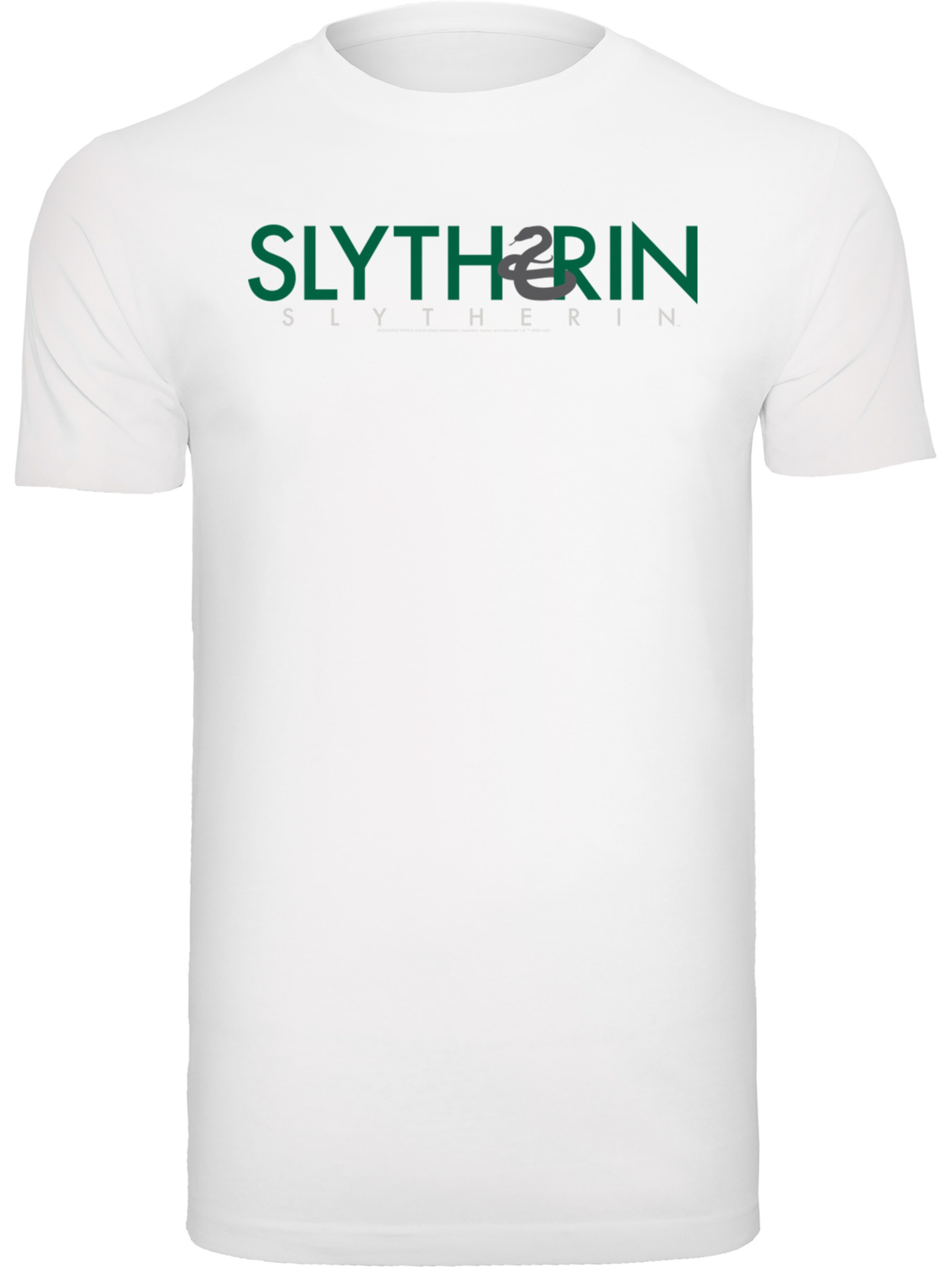 Maglietta 'Harry Potter Slytherin' di F4NT4STIC in bianco: frontale