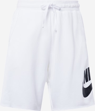 Nike Sportswear - Loosefit Calças 'Club Alumini' em branco: frente