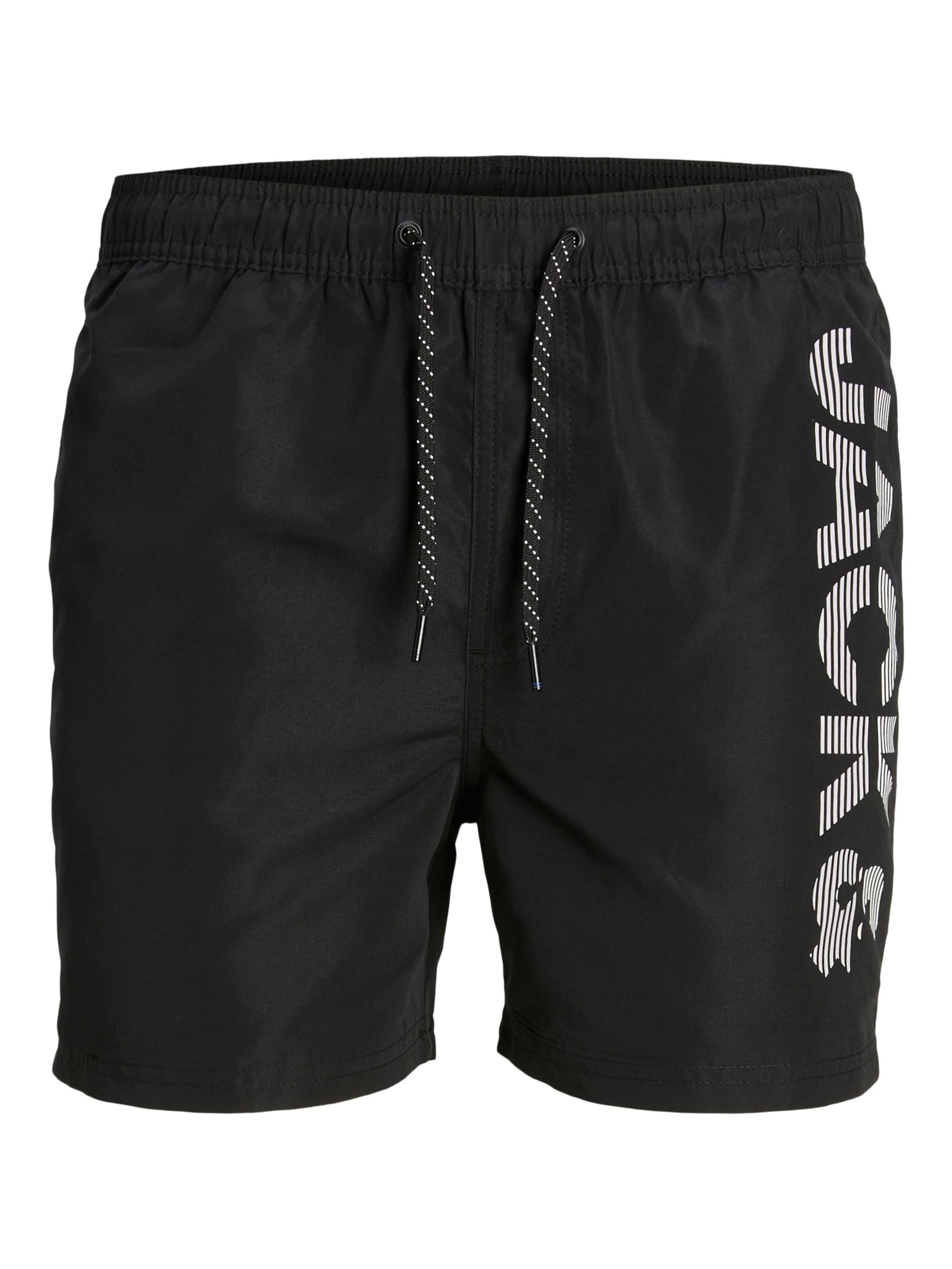 Shorts de bain 'JPSTFiji' JACK & JONES en noir : devant