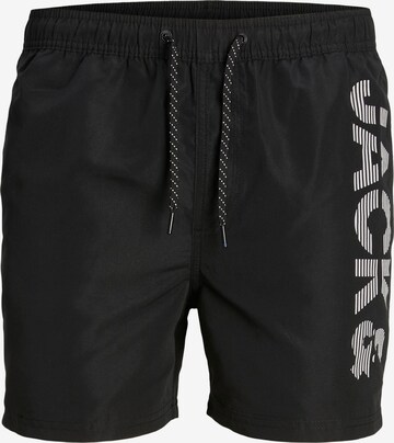 JACK & JONES Board Shorts 'Fiji' in Black: front