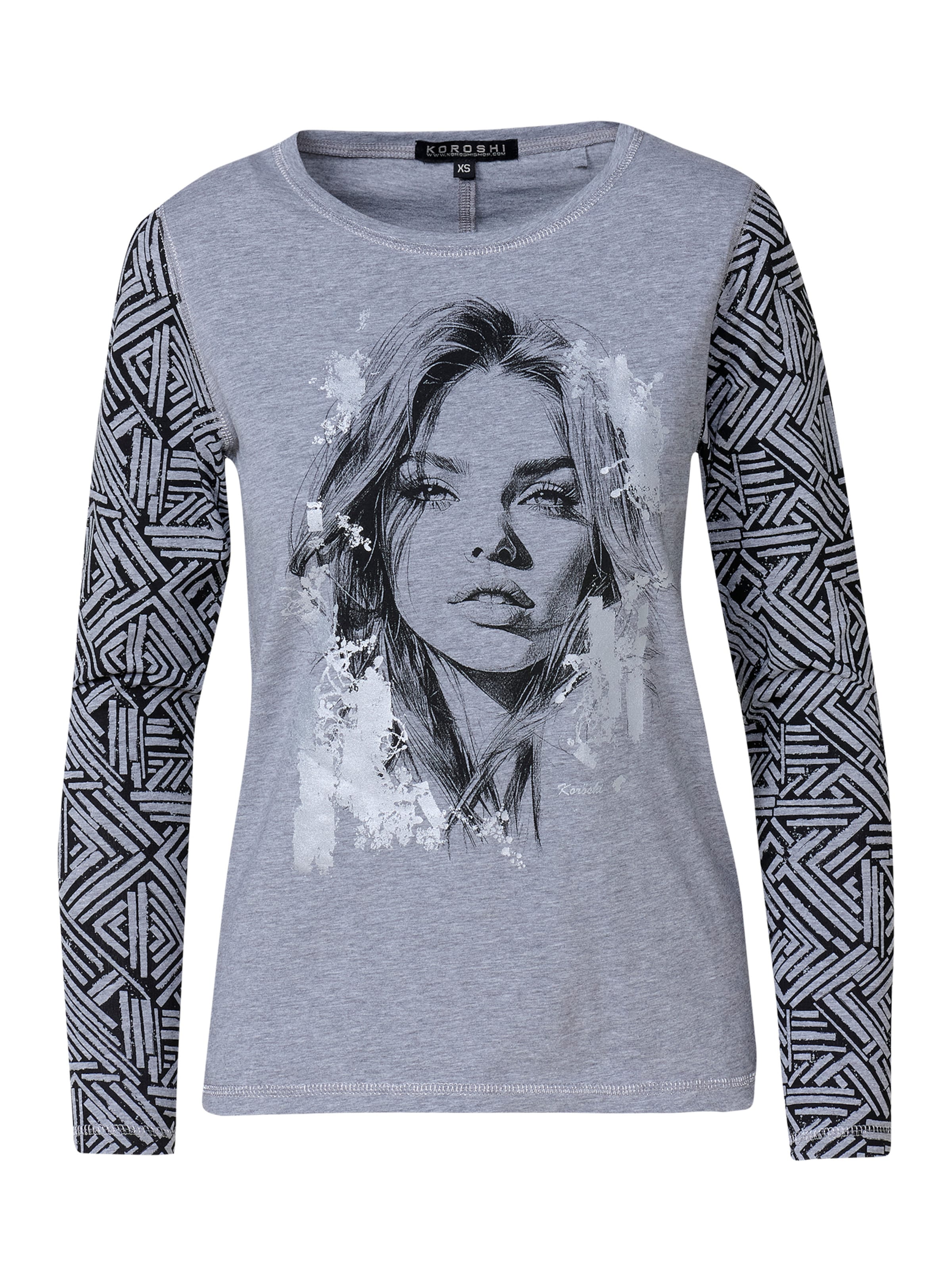 KOROSHI Tričko - Sivá: predná strana