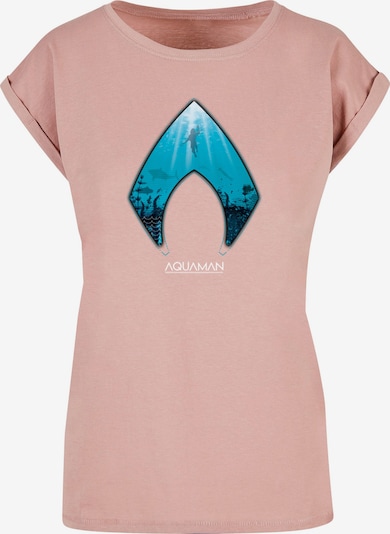 ABSOLUTE CULT T-Shirt 'Aquaman - Ocean' in blau / altrosa / schwarz / weiß, Produktansicht