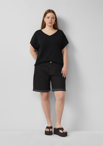 QS T-Shirt in Schwarz