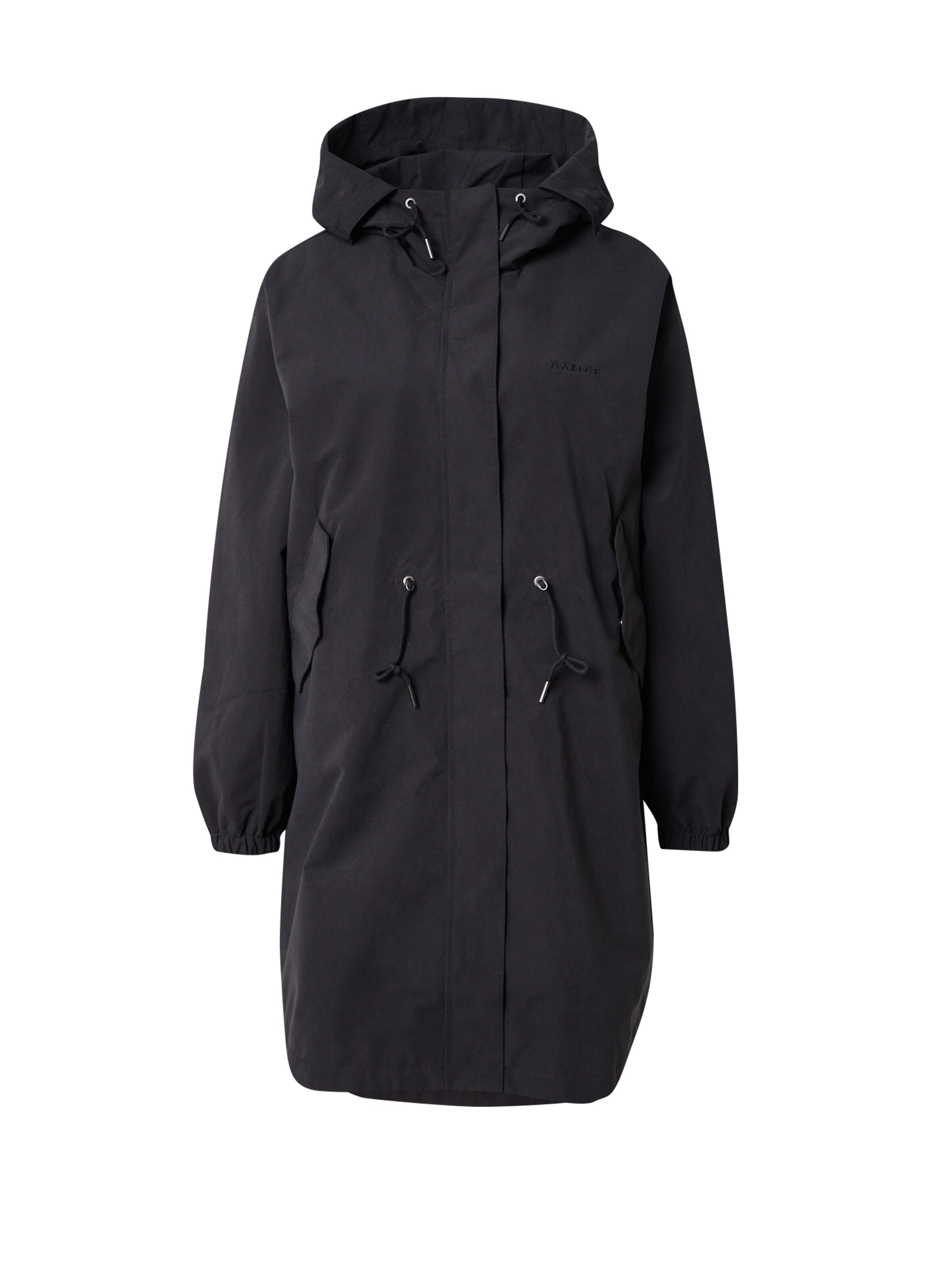 Parka de primăvară-toamnă de la mazine pe negru: față