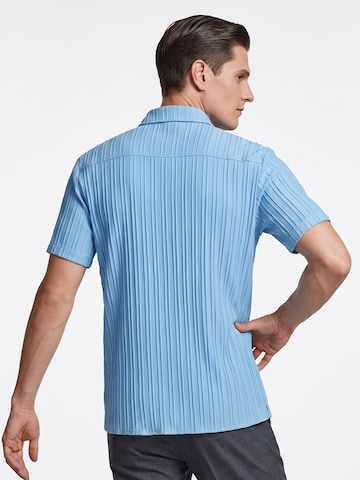 ALLTHEMEN Comfort fit Button Up Shirt 'Schwung' in Blue