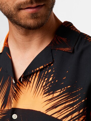 Redefined Rebel Regular fit Button Up Shirt 'Gael' in Orange