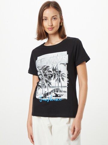 Cartoon Shirt in Zwart: voorkant