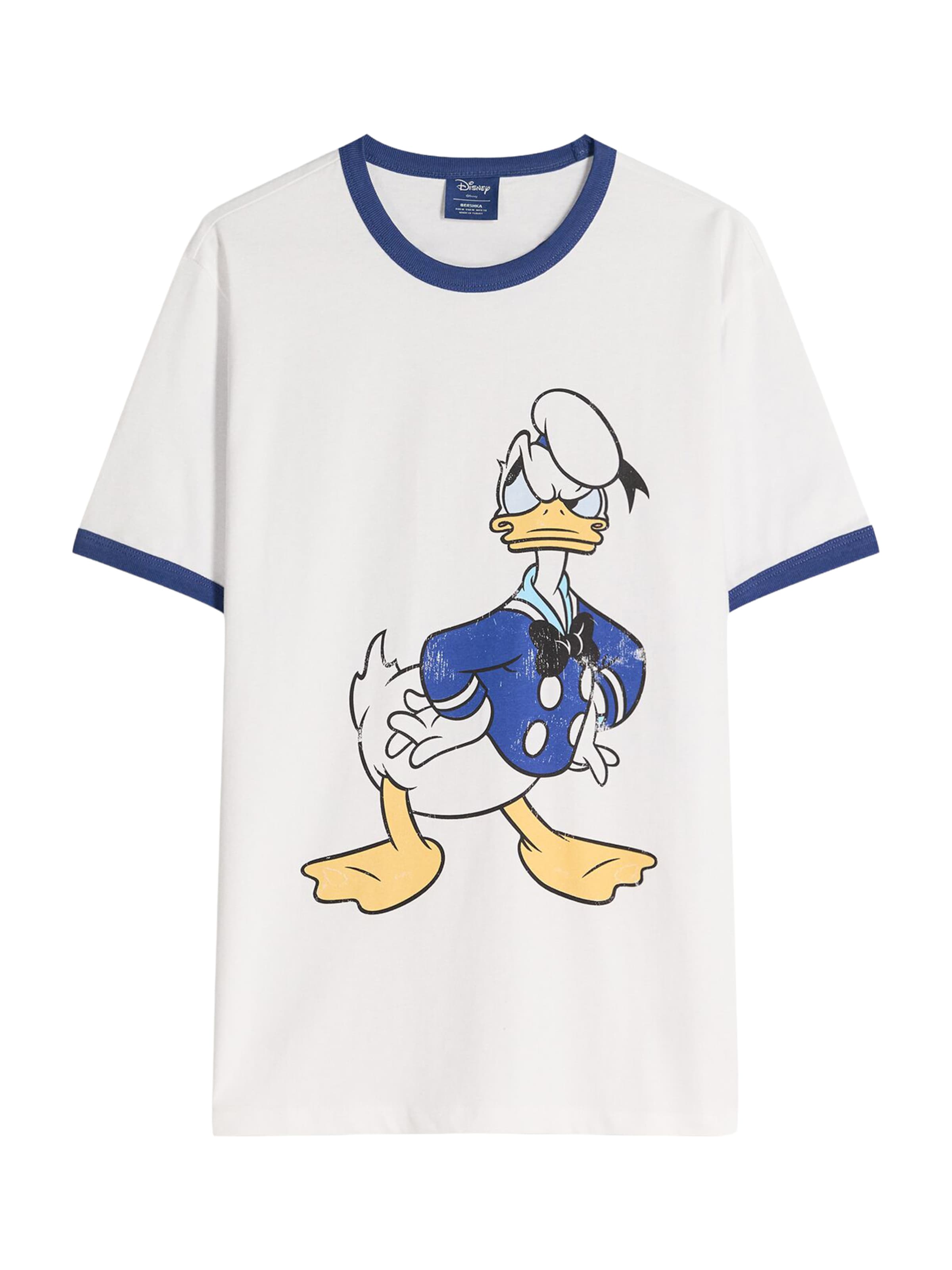 Bershka T-Shirt 'DONALD DUCK' in blau / dunkelblau / gelb / weiß, Produktansicht