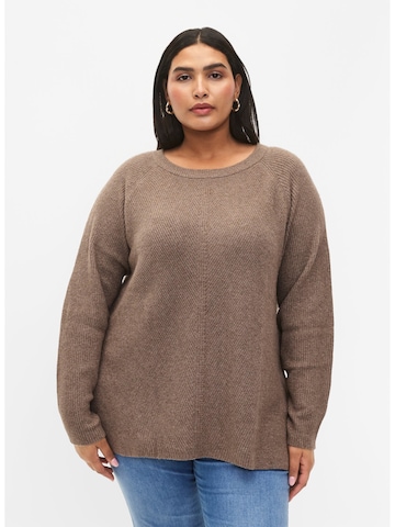 Zizzi - Pullover 'CASUNNY' em bege: frente