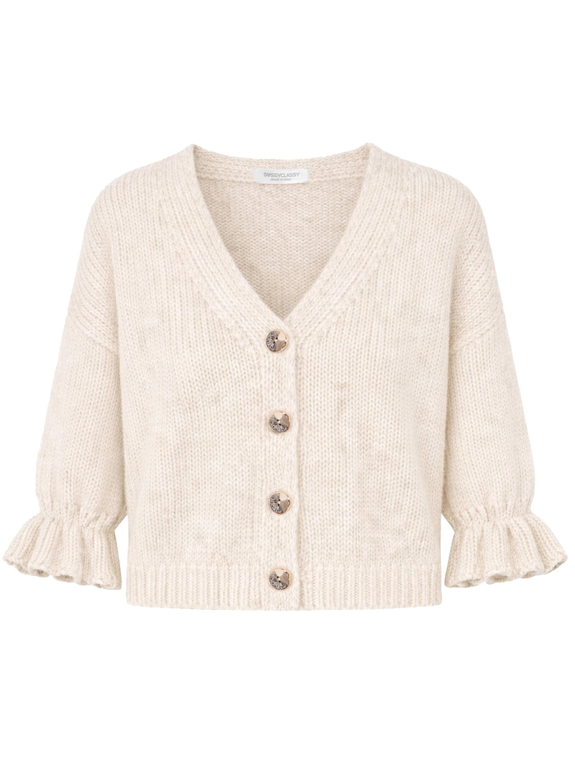 SASSYCLASSY Oversized cardigan in Beige: front