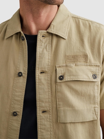 PME Legend Regular fit Skjorta 'Shirt with short sleeves and garment-dye wash' i grön