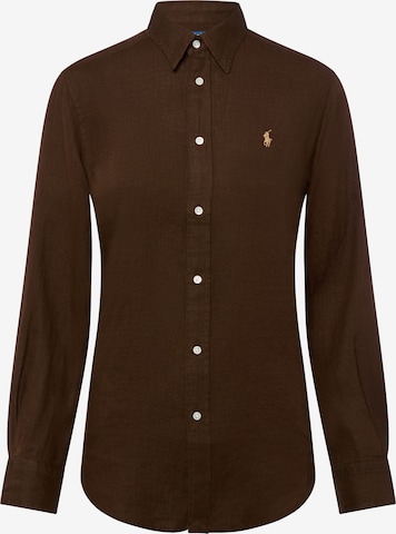 Chemisier Polo Ralph Lauren en marron : devant