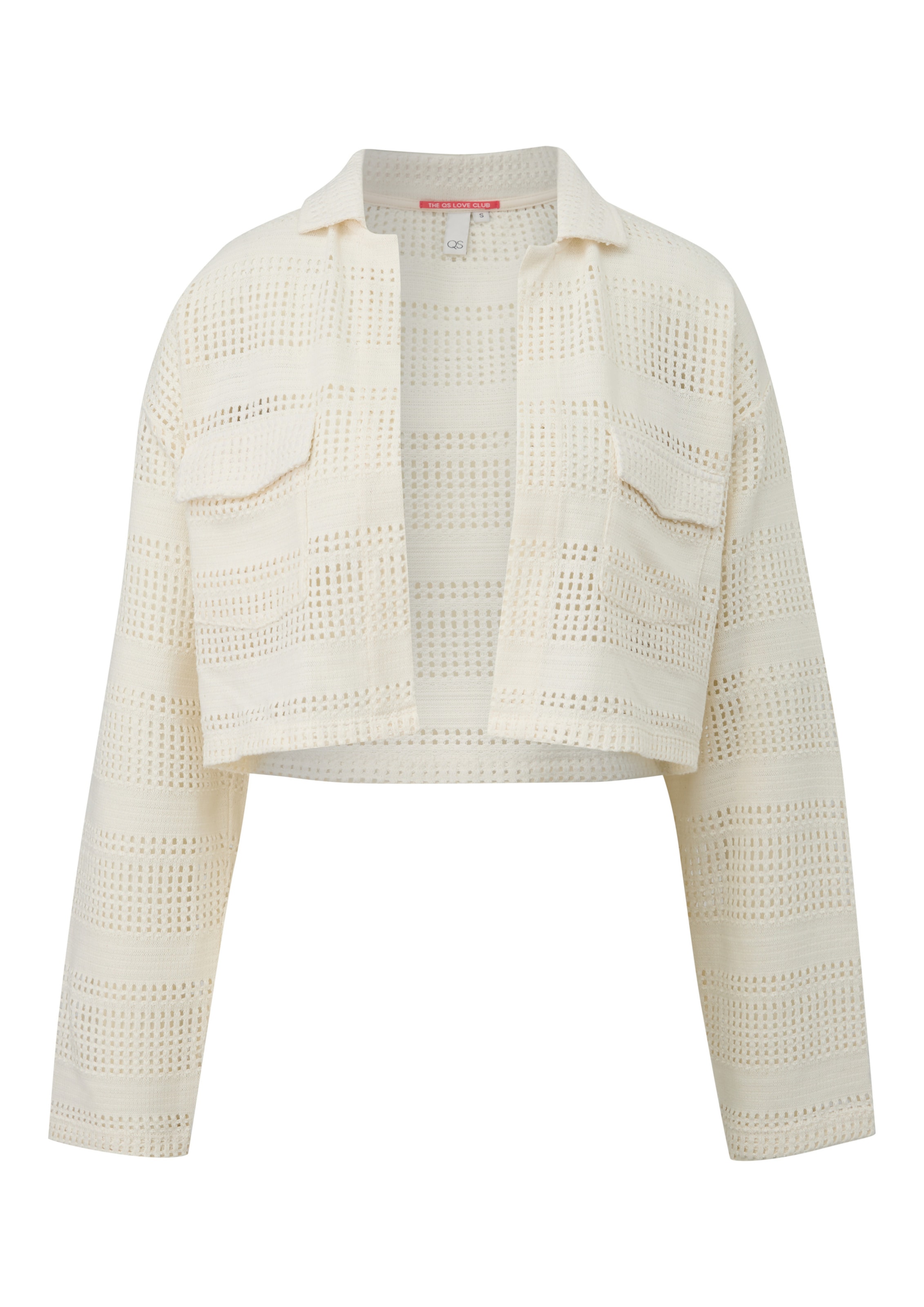 QS Knit cardigan in Beige: front