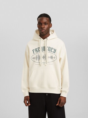 Bershka Sweatshirt in Beige: front