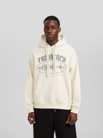 Sweat-shirt Bershka en beige : devant