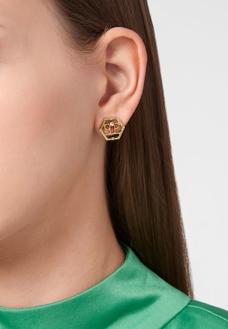 Orecchini 'HEXAGON' di Philipp Plein Jewellery in oro: frontale